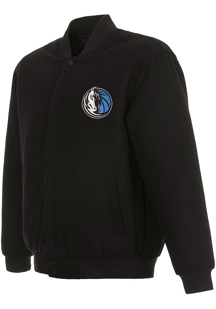 Mens Dallas Mavericks Reversible Wool Heavyweight Jacket - Black