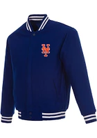 Mens New York Mets Reversible Wool Heavyweight Jacket - Blue