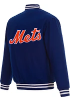 Mens New York Mets Reversible Wool Heavyweight Jacket - Blue