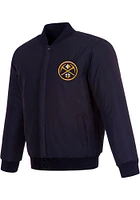 Mens Denver Nuggets Reversible Wool Heavyweight Jacket - Navy Blue