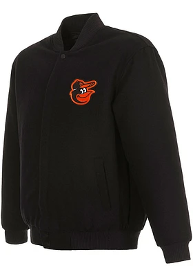 Mens Baltimore Orioles Reversible Wool Heavyweight Jacket - Black