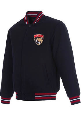 Mens Florida Panthers Reversible Wool Heavyweight Jacket - Navy Blue