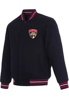 Mens Florida Panthers Reversible Wool Heavyweight Jacket - Navy Blue