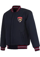 Mens Florida Panthers Reversible Wool Heavyweight Jacket - Navy Blue