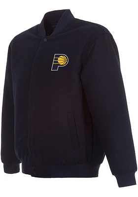 Mens Indiana Pacers Reversible Wool Heavyweight Jacket - Navy Blue
