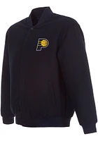 Mens Indiana Pacers Reversible Wool Heavyweight Jacket - Navy Blue