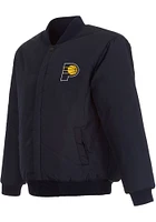 Mens Indiana Pacers Reversible Wool Heavyweight Jacket - Navy Blue