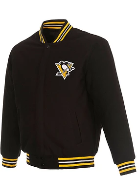 Mens Pittsburgh Penguins Reversible Wool Heavyweight Jacket - Black