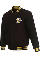 Mens Pittsburgh Penguins Reversible Wool Heavyweight Jacket - Black
