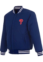 Mens Philadelphia Phillies Reversible Wool Heavyweight Jacket - Blue