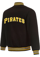 Mens Pittsburgh Pirates Reversible Wool Heavyweight Jacket - Black