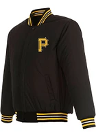 Mens Pittsburgh Pirates Reversible Wool Heavyweight Jacket - Black