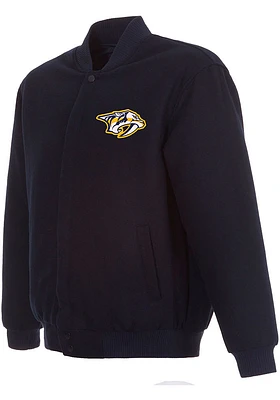 Mens Nashville Predators Reversible Wool Heavyweight Jacket - Navy Blue