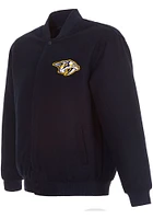 Mens Nashville Predators Reversible Wool Heavyweight Jacket - Navy Blue