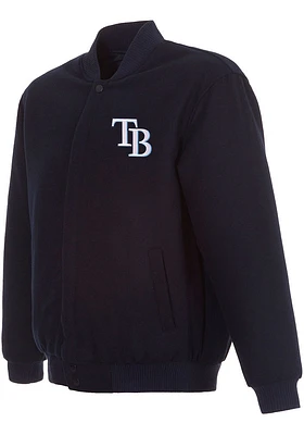 Mens Tampa Bay Rays Reversible Wool Heavyweight Jacket - Navy Blue