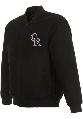 Mens Colorado Rockies Reversible Wool Heavyweight Jacket - Black