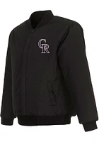 Mens Colorado Rockies Reversible Wool Heavyweight Jacket - Black