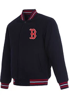 Mens Boston Red Sox Reversible Wool Heavyweight Jacket - Navy Blue