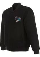Mens San Jose Sharks Reversible Wool Heavyweight Jacket - Black