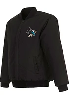 Mens San Jose Sharks Reversible Wool Heavyweight Jacket - Black