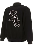 Mens Chicago White Sox Reversible Wool Heavyweight Jacket - Black