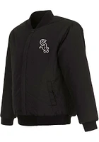 Mens Chicago White Sox Reversible Wool Heavyweight Jacket - Black