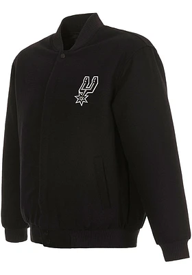 Mens San Antonio Spurs Reversible Wool Heavyweight Jacket - Black