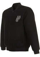 Mens San Antonio Spurs Reversible Wool Heavyweight Jacket - Black