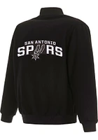Mens San Antonio Spurs Reversible Wool Heavyweight Jacket - Black