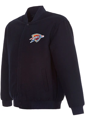 Mens Oklahoma City Thunder Reversible Wool Heavyweight Jacket - Navy Blue