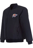 Mens Oklahoma City Thunder Reversible Wool Heavyweight Jacket - Navy Blue