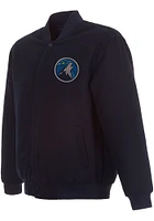 Mens Minnesota Timberwolves Reversible Wool Heavyweight Jacket - Navy Blue