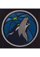 Mens Minnesota Timberwolves Reversible Wool Heavyweight Jacket - Navy Blue