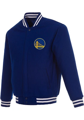 Mens Golden State Warriors Reversible Wool Heavyweight Jacket - Blue