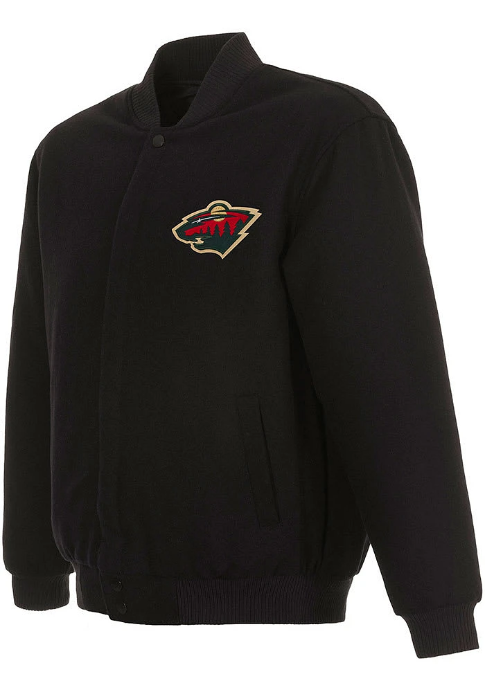 Mens Minnesota Wild Reversible Wool Heavyweight Jacket - Black