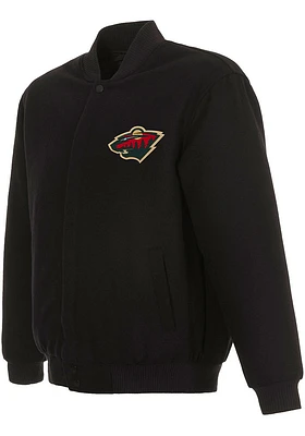 Mens Minnesota Wild Reversible Wool Heavyweight Jacket - Black