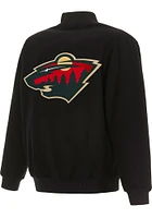 Mens Minnesota Wild Reversible Wool Heavyweight Jacket - Black