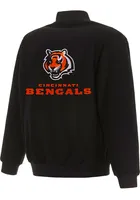 Cincinnati Bengals Mens Black Reversible Wool Heavyweight Jacket