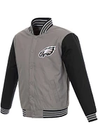 Philadelphia Eagles Mens Grey Poly Twill Medium Weight Jacket