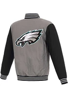 Philadelphia Eagles Mens Grey Poly Twill Medium Weight Jacket