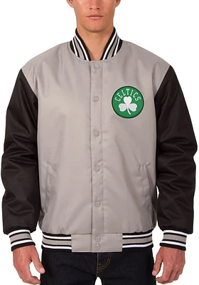 Boston Celtics Mens Grey Poly Twill Medium Weight Jacket