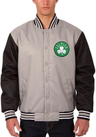 Boston Celtics Mens Grey Poly Twill Medium Weight Jacket