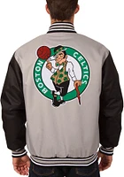 Boston Celtics Mens Grey Poly Twill Medium Weight Jacket