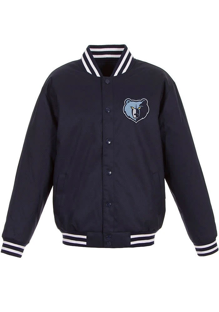 Memphis Grizzlies Mens Navy Blue Poly Twill Medium Weight Jacket