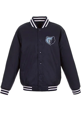 Memphis Grizzlies Mens Navy Blue Poly Twill Medium Weight Jacket