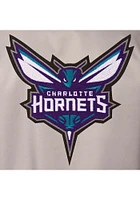 Charlotte Hornets Mens Grey Poly Twill Medium Weight Jacket