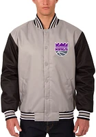 Sacramento Kings Mens Grey Poly Twill Medium Weight Jacket