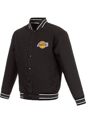Los Angeles Lakers Mens Black Poly Twill Medium Weight Jacket