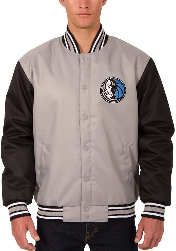 Dallas Mavericks Mens Grey Poly Twill Medium Weight Jacket
