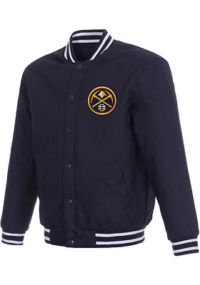 Denver Nuggets Mens Navy Blue Poly Twill Medium Weight Jacket